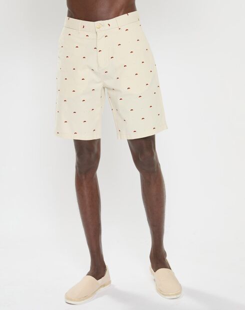 Stuart Shorts - ecrufarbener Mikrodruck