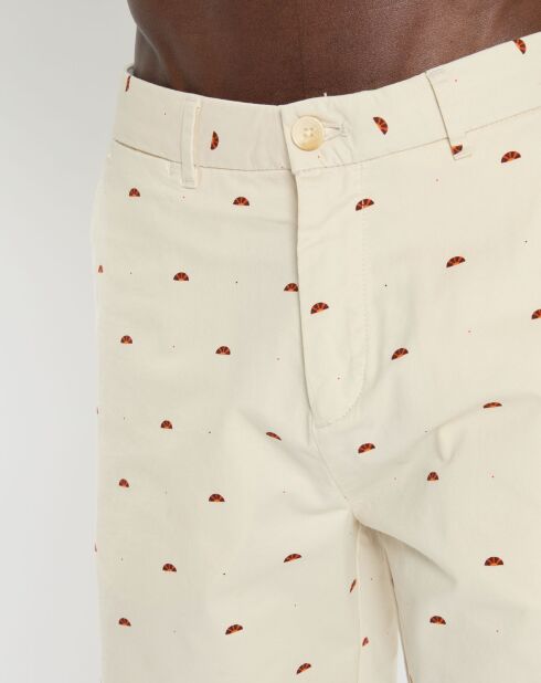 Stuart Shorts - ecrufarbener Mikrodruck