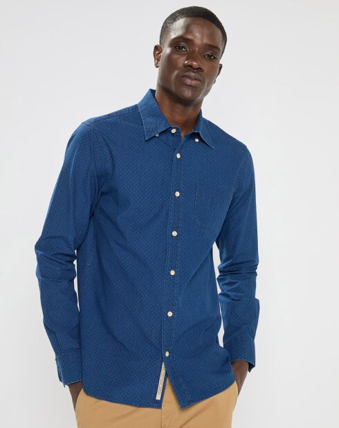 Chemise Unie Indigo bleue