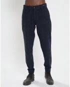 Pantalon en Laine mélangée Regular Fit stuart Neps bleu foncé