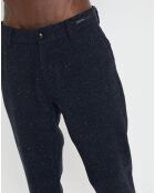 Pantalon en Laine mélangée Regular Fit stuart Neps bleu foncé