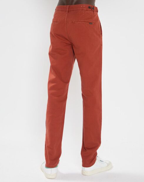 Pantalon Slim Fit Stuart Garment Die Twill orange brique