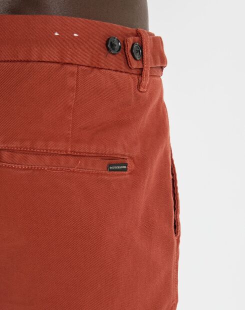 Pantalon Slim Fit Stuart Garment Die Twill orange brique