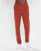 Pantalon Slim Fit Stuart Garment Die Twill orange brique