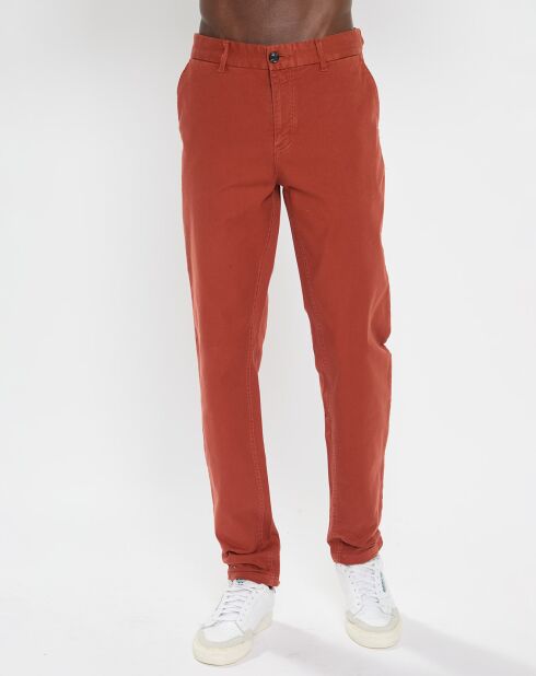 Pantalon Slim Fit Stuart Garment Die Twill orange brique