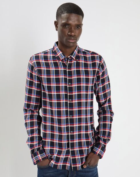 Chemise Regular Fit Fantaisie à carreaux bleu/rouge