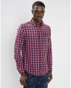 Chemise Slim Fit Delacee à carreaux rouge/bleu