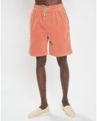 Short en Coton Bio mélangé Velours Milleraies orange