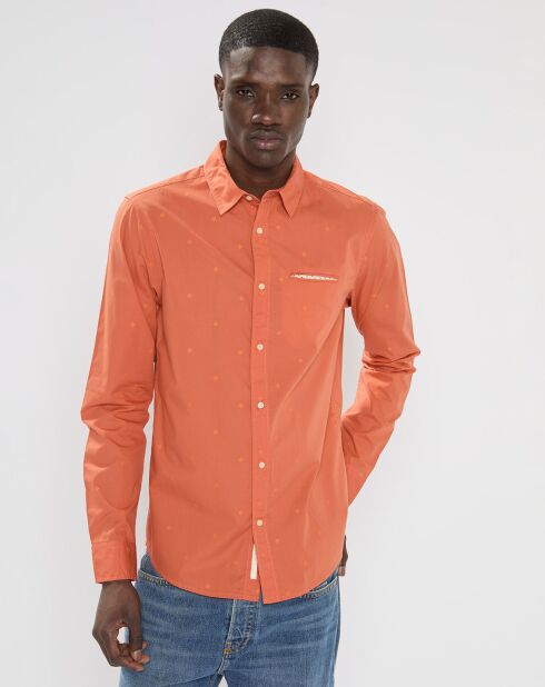 Chemise Regular Fit Pocket imprimée orange clair