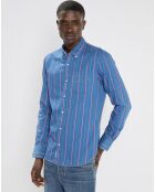 Chemise Slim Fit à rayures bleu/rose