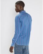 Chemise Slim Fit à rayures bleu/rose