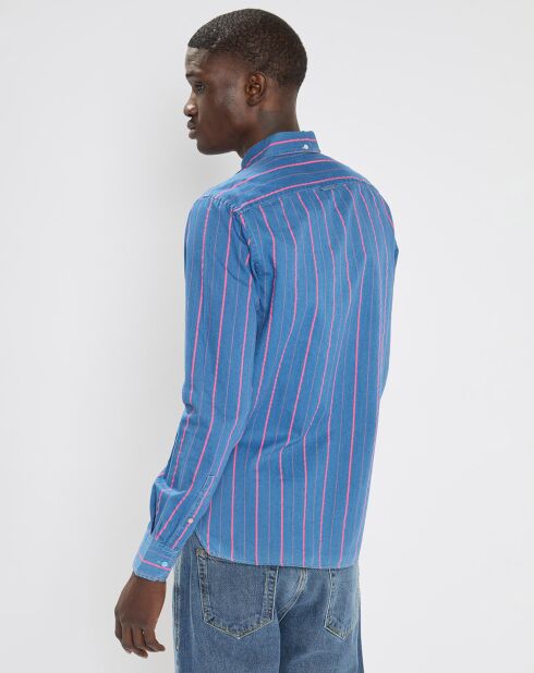 Chemise Slim Fit à rayures bleu/rose