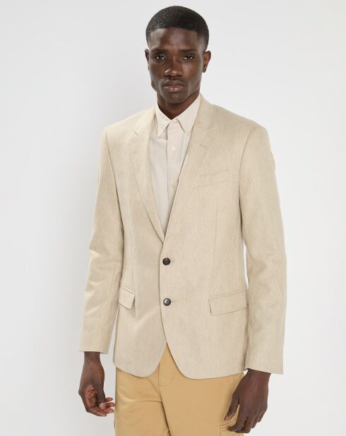 Veste en Laine mélangée beige clair