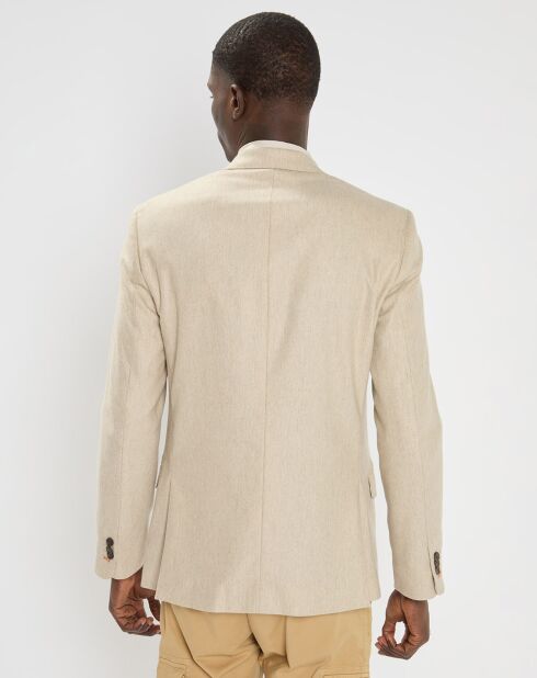 Veste en Laine mélangée beige clair