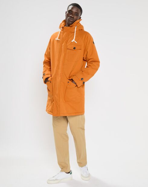 Parka matelassée à capuche Sherpa orange