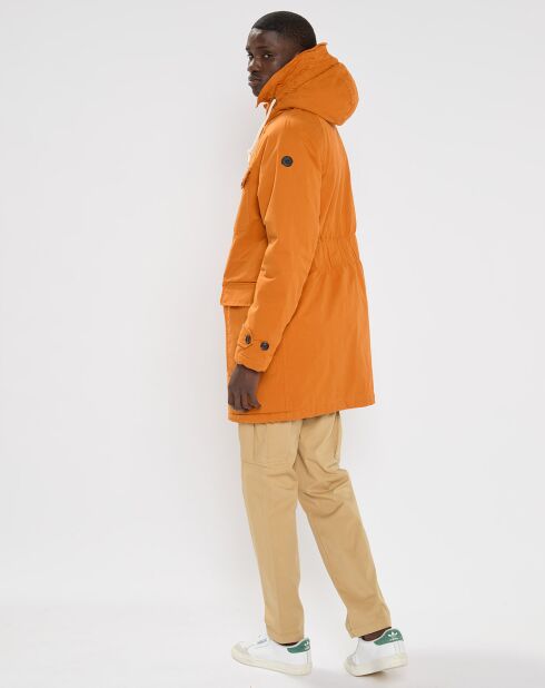 Parka matelassée à capuche Sherpa orange