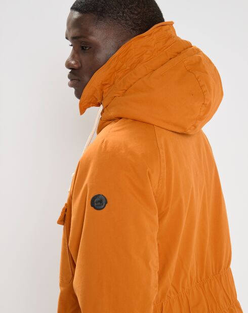 Parka matelassée à capuche Sherpa orange