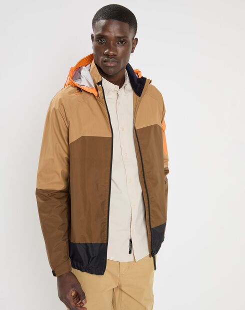 Blouson Technique Color block marron/beige