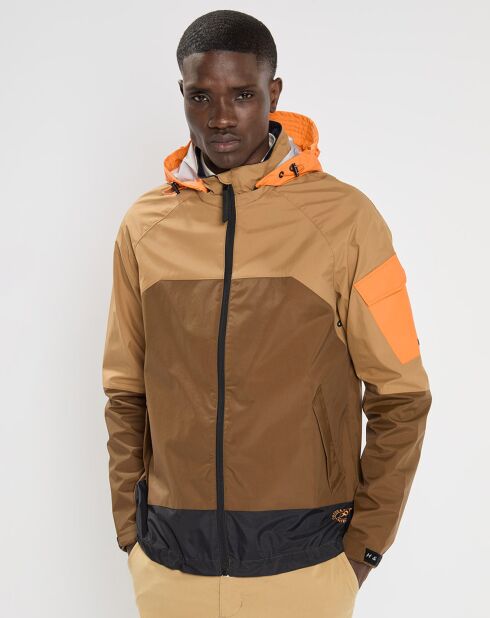 Blouson Technique Color block marron/beige