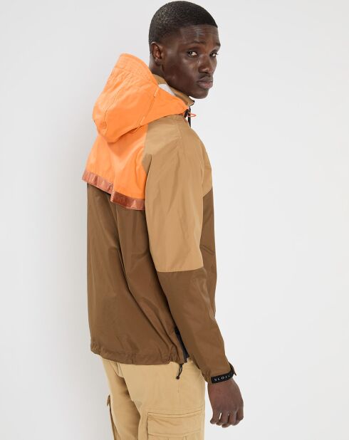 Blouson Technique Color block marron/beige