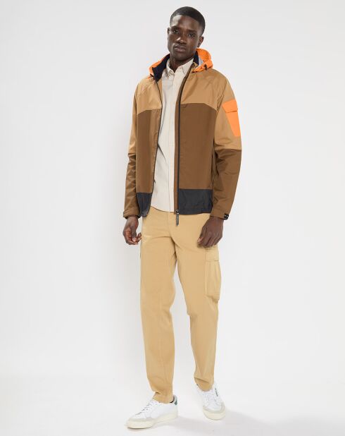 Blouson Technique Color block marron/beige