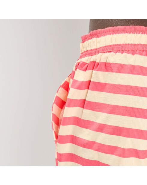 Pantalones cortos de baño a rayas color crudo/naranja