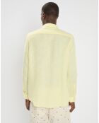 Chemise 100% Lin Regular Fit Garment Dyed jaune clair