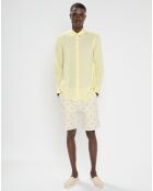 Chemise 100% Lin Regular Fit Garment Dyed jaune clair