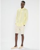 Chemise 100% Lin Regular Fit Garment Dyed jaune clair