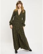 Robe Maxi Print Zèbre noir/vert