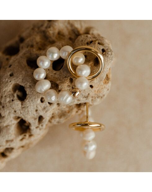 Orecchini Angie placcati in oro e perla coltivata bianca