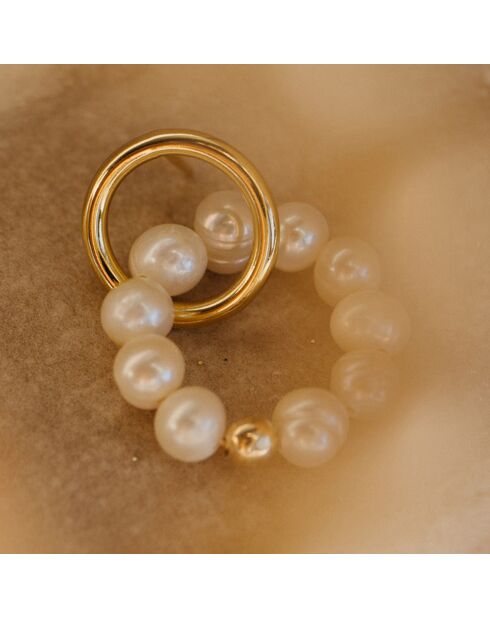 Orecchini Angie placcati in oro e perla coltivata bianca