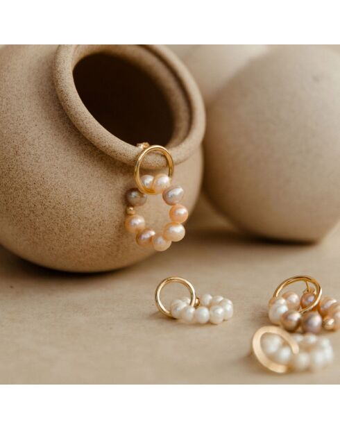 Orecchini Angie placcati in oro e perla coltivata bianca