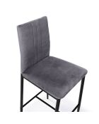4 Tabourets de bar glam Jade en Velours gris foncé - 43x46.5x100 cm