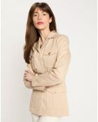 Trench-coat court en Gabardine Vania beige