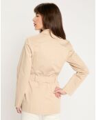 Trench-coat court en Gabardine Vania beige