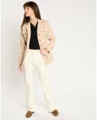 Trench-coat court en Gabardine Vania beige