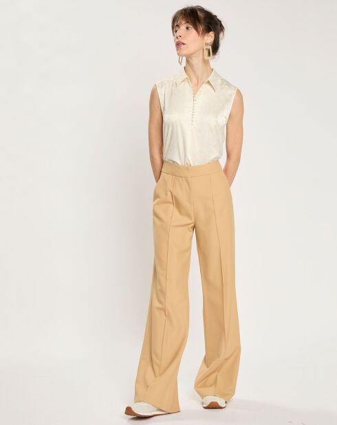 Pantalon en Laine mélangée Pervenche noisette