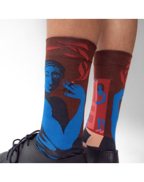 Chaussettes Fumeur Châtaigne multicolores