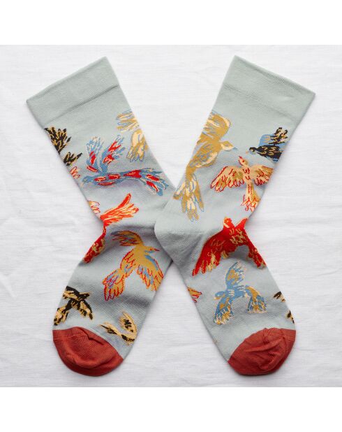 Chaussettes Oiseaux Pluie multicolores