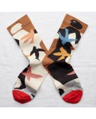 Calcetines de decoupage multicolores