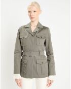 Trench-coat court en Gabardine Vania kaki