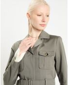 Trench-coat court en Gabardine Vania kaki