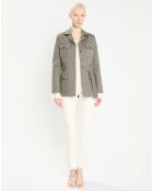 Trench-coat court en Gabardine Vania kaki