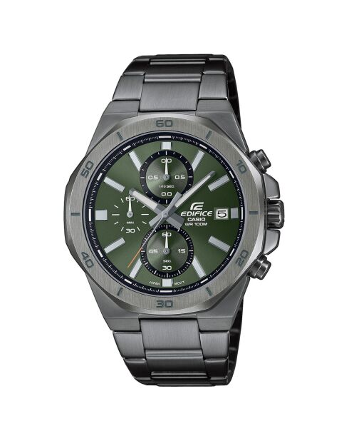 Montre Homme Edifice en Acier plaqué gris foncé