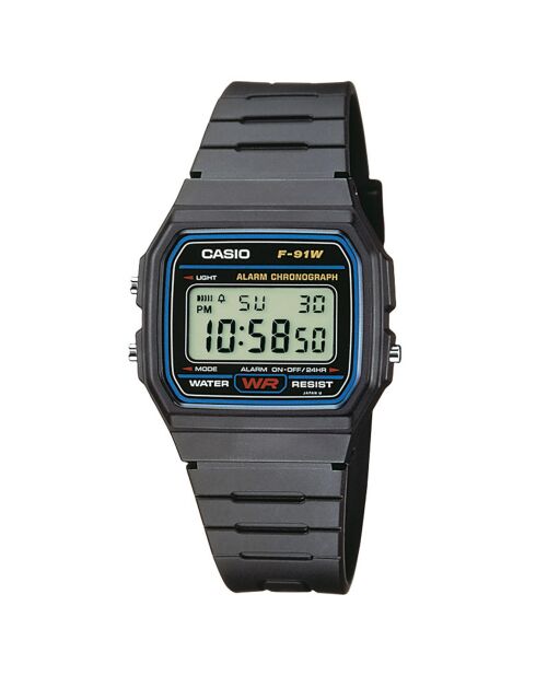 Montre Mixte Casio Vintage en Résine noire