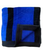 Serviette de plage en éponge velours Happy bleue - 140x180 cm
