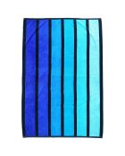 Serviette de plage en éponge velours Happy bleue - 140x180 cm