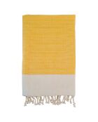 Fouta nid d'abeille Athena jaune - 100x200 cm