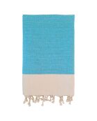 Fouta nid d'abeille Athena turquoise - 100x200 cm